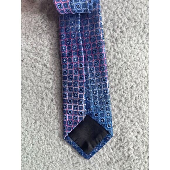 Bespoke Slim Tie Mens One Size Blue Purple Geometric Multicolor NWT - Picture 7 of 7